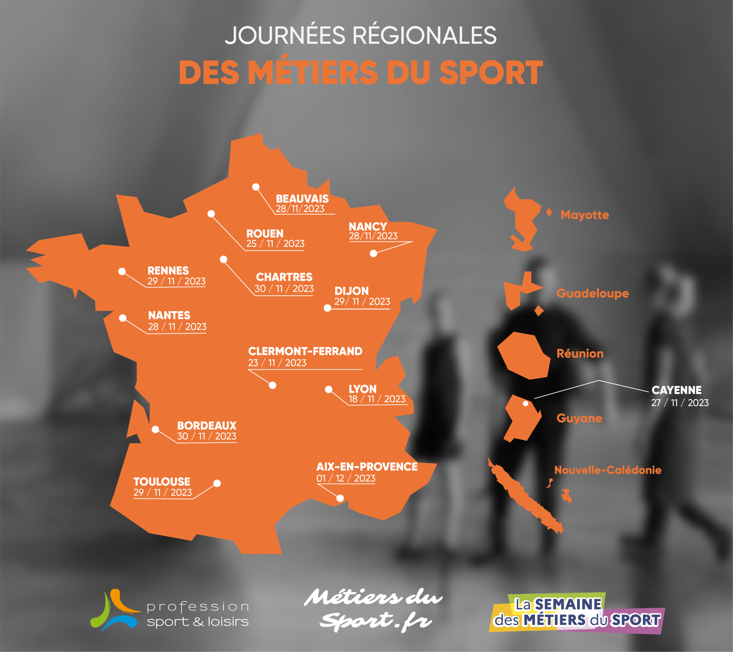 carte journées régionales des métiers du sport